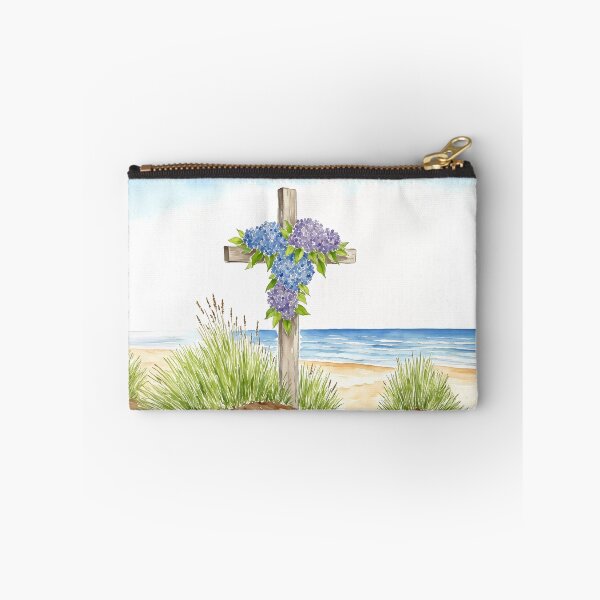 Item preview, Hydrangea Cross Easter Beach Coastal Watercolor designed and sold by Magnolia Valley Art.