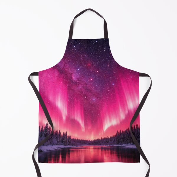 Item preview, very pink aurora starry night sky winter water designed and sold by PilotandPlane.
