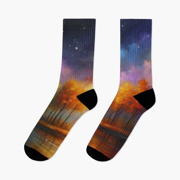 Item preview, Celestial Grove - Rainbow Forest Reflections Under Cosmic Skies designed and sold by Joey Santiago.