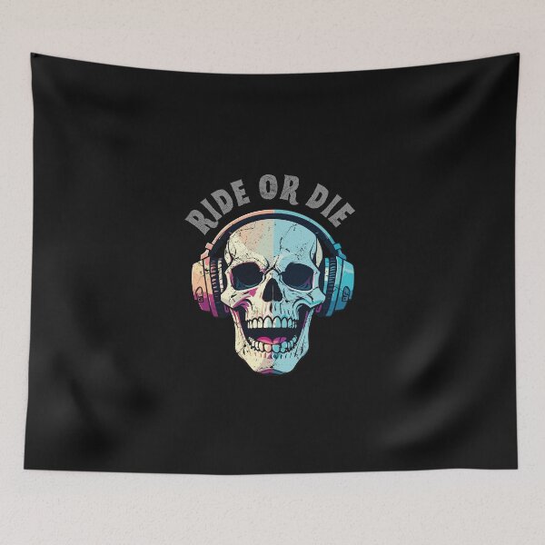 Item preview, Ride or Die: Skull in the Rhythm designed and sold by QuoteCanvas.TH.