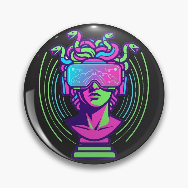 Item preview, Medusa 2.0 Vaporwave VR Greek Bust Cyberpunk Aesthetic designed and sold by Thaivi Design.