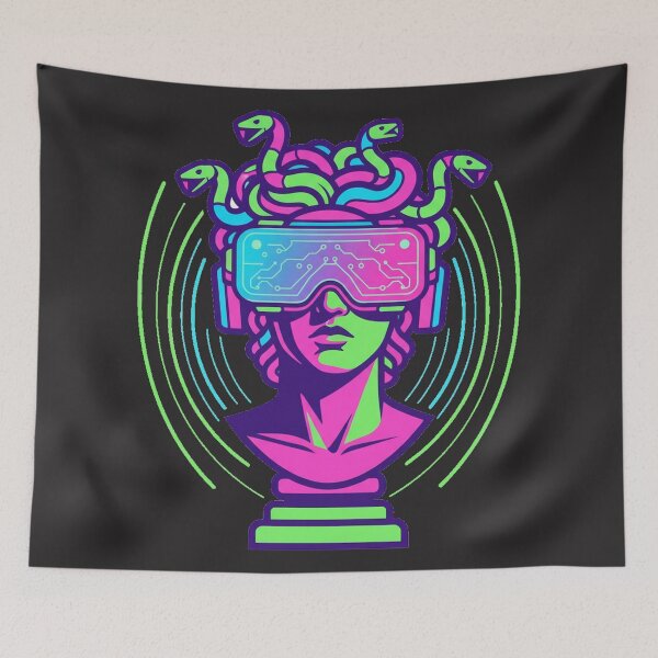 Item preview, Medusa 2.0 Vaporwave VR Greek Bust Cyberpunk Aesthetic designed and sold by Thaivi Design.