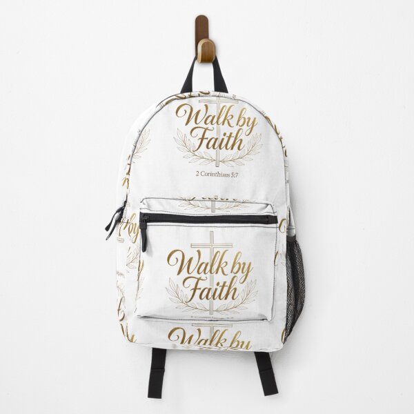 Item preview, Walk by Faith Christian Design, 2 Corinthians 5:7 Gold Calligraphy designed and sold by MyTshirtArt.