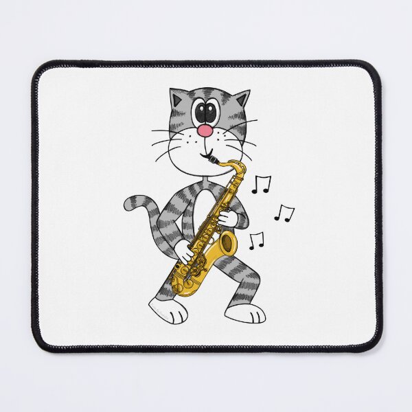 Item preview, Cat Playing Saxophone, Saxophonist Jazz Musician Music Teacher designed and sold by doodlerob.