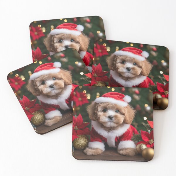 Item preview, Maltipoo Puppy in Santa Costume designed and sold by Gerard Fornarotto.