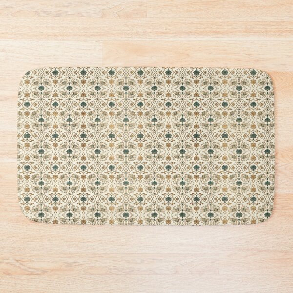 Item preview, Luxe Sanganeri Ivory & Aged Bronze - Royal Elephant & Lotus Seamless Pattern designed and sold by IndoPatterns.