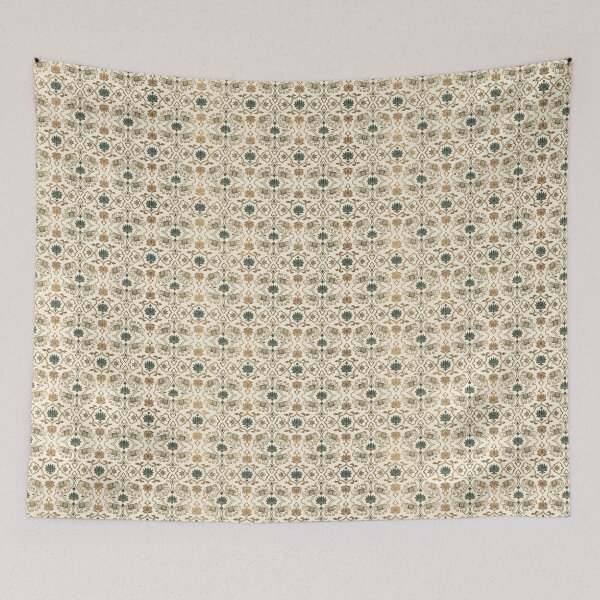 Item preview, Luxe Sanganeri Ivory & Aged Bronze - Royal Elephant & Lotus Seamless Pattern designed and sold by IndoPatterns.