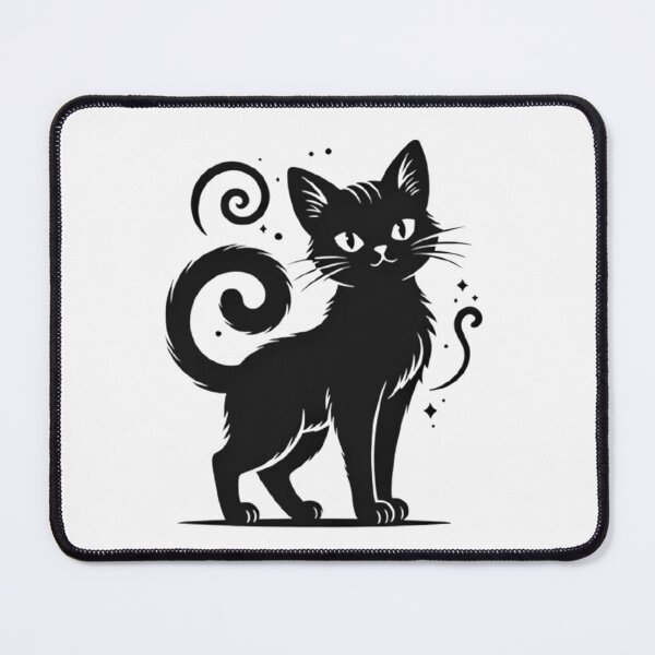 Item preview, Mystical Black Cat Shadow with Swirling Tail Design designed and sold by NovaDigitalArt45.