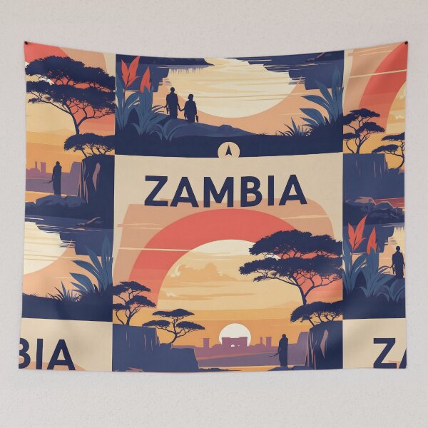 Item preview, Zambia Retro Vintage Travel Design designed and sold by TravelersGems.