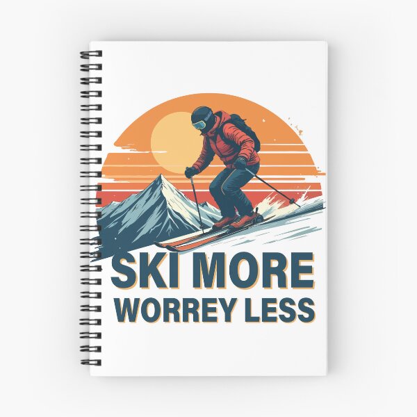 Item preview, Ski More WorreY Less T-Shirt  Skier Mountain Sunset Graphic  Winter Sports Adventure Tee designed and sold by Design-Pro-21.