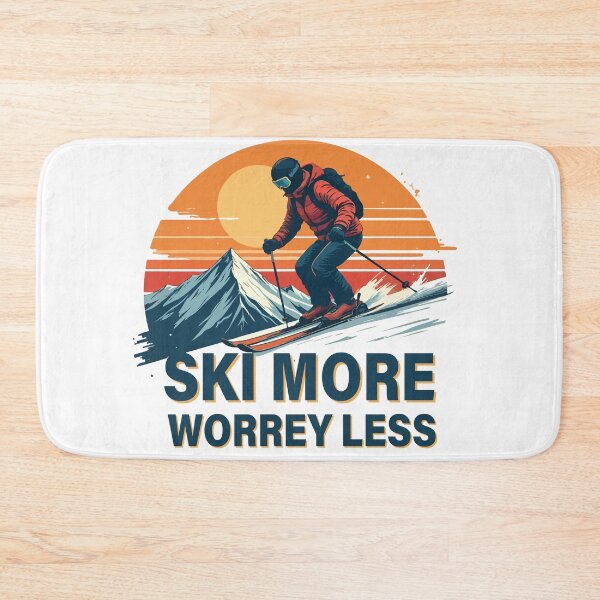 Item preview, Ski More WorreY Less T-Shirt  Skier Mountain Sunset Graphic  Winter Sports Adventure Tee designed and sold by Design-Pro-21.