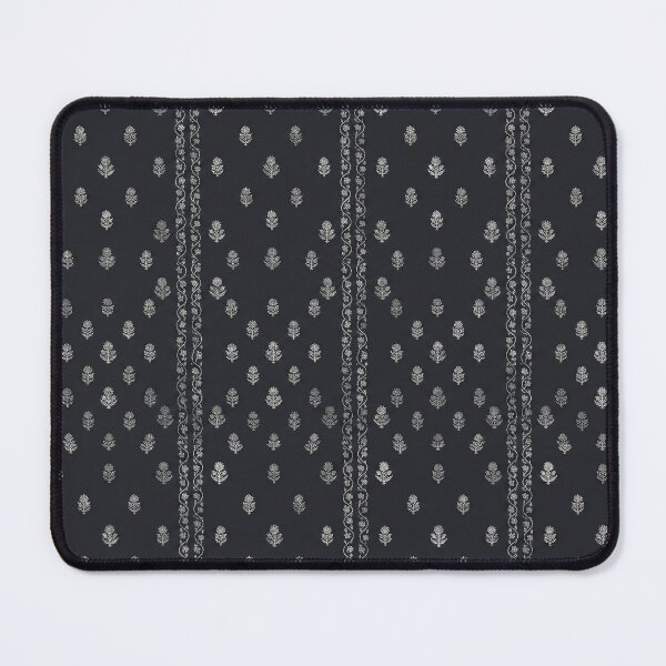 Item preview, Luxe Sanganeri Charcoal & Silver - Modern Indian Block Print Pattern designed and sold by IndoPatterns.
