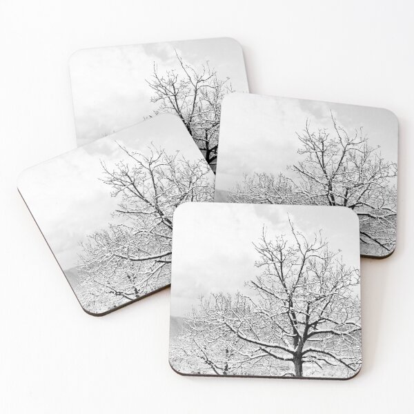 Item preview, Black and white snow forest winter trees designed and sold by by-jwp.