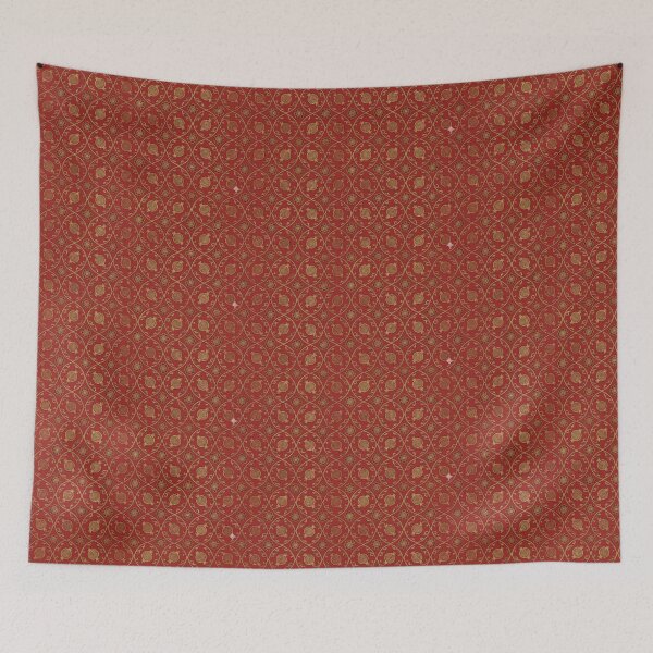 Item preview, Royal Sanganeri Madder Red & Antique Brass - Luxe Indian Floral Jaal Seamless Pattern designed and sold by IndoPatterns.