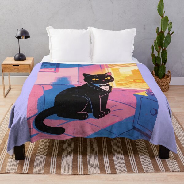 Item preview, The Neon Noir Tuxedo Cat - Retro 80s Vaporwave Synthwave Aesthetic designed and sold by Cherrydora.