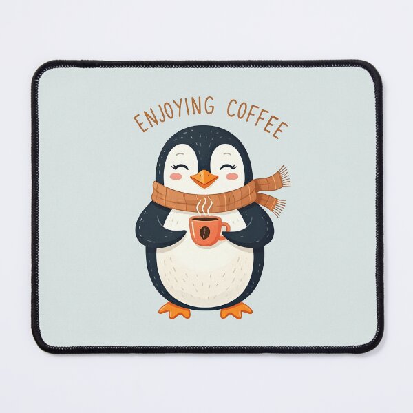 Item preview, Penguin drinking coffee designed and sold by PrintLabStudio.