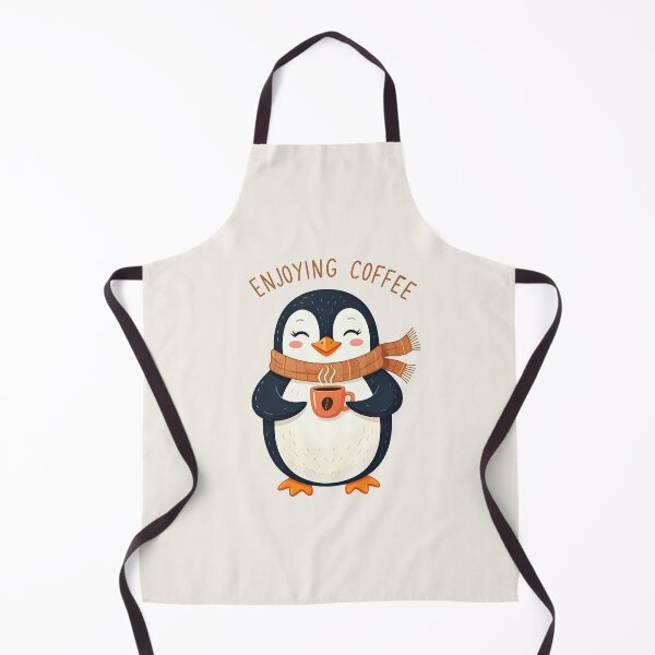 Item preview, Penguin drinking coffee designed and sold by PrintLabStudio.