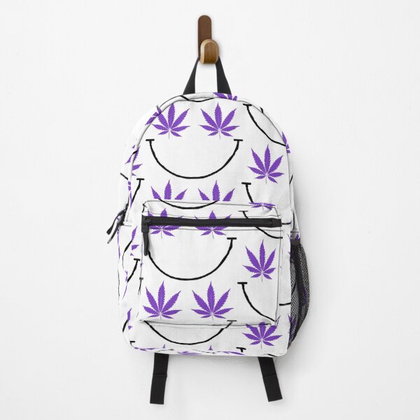 Item preview, High on Purple Vibes – Smiling Cannabis Face Stoner Art designed and sold by Cannaxes Studio.
