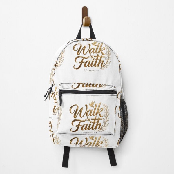 Item preview, Walk by Faith Christian Design, 2 Corinthians 5:7 Gold Calligraphy designed and sold by MyTshirtArt.
