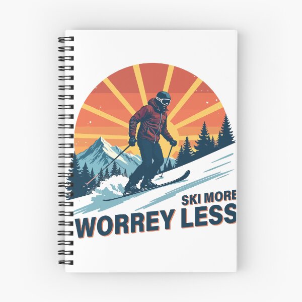 Item preview, Ski More WorreY Less T-Shirt  Vintage Skier Mountain Sunset Graphic  Winter Sports Adventure Tee designed and sold by Design-Pro-21.