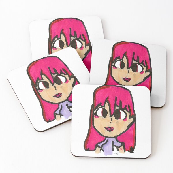 Item preview, Strawberry Pink Hair Girl - Cute Hand-Drawn Character designed and sold by Verity Doodles.