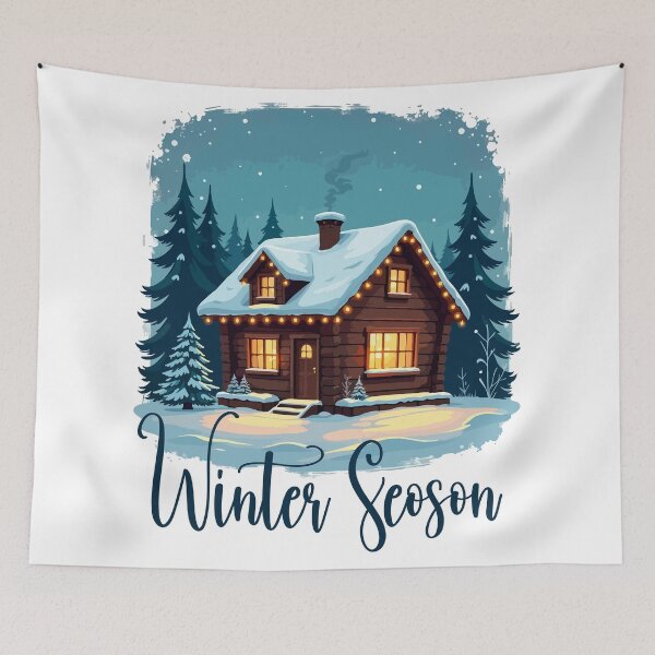 Item preview, Winter Season T-Shirt  Cozy Snow Cabin Graphic  Winter Forest Scenic Tee designed and sold by Design-Pro-21.