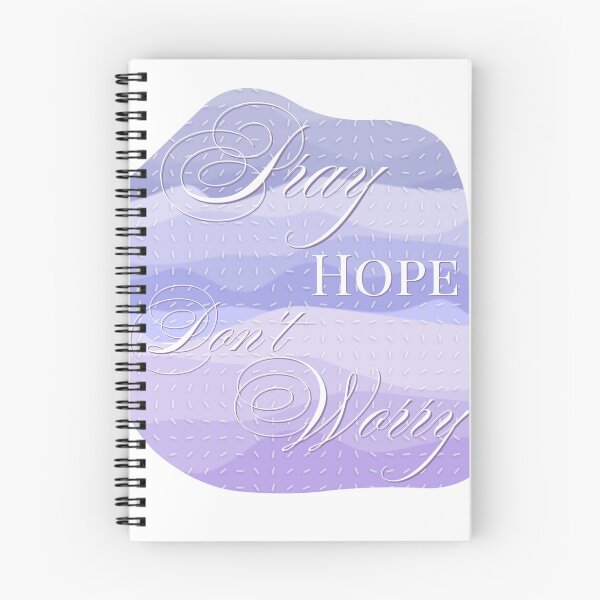 Item preview, Pray, Hope, Don't Worry Catholic Quote - Purple Waves designed and sold by Stella Maris Designs.