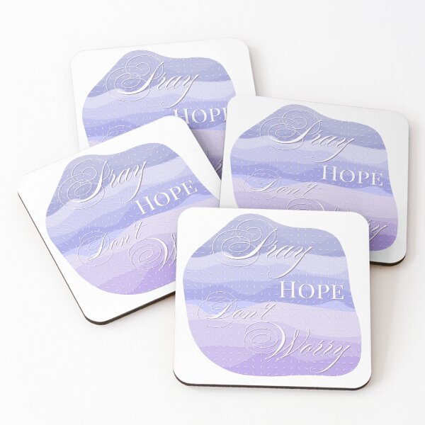 Item preview, Pray, Hope, Don't Worry Catholic Quote - Purple Waves designed and sold by Stella Maris Designs.