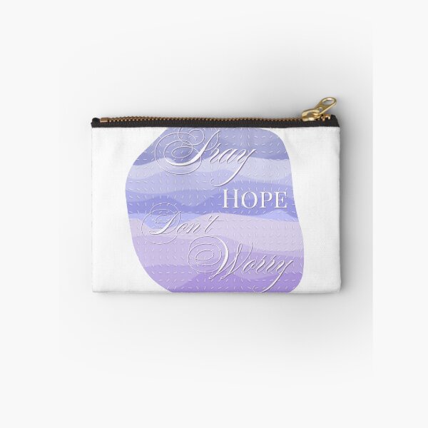 Item preview, Pray, Hope, Don't Worry Catholic Quote - Purple Waves designed and sold by Stella Maris Designs.