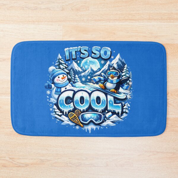 Item preview, It’s So Cool Winter Fun Design with Snowman and Snowboarding Penguin Illustration designed and sold by MARK-ZONE.
