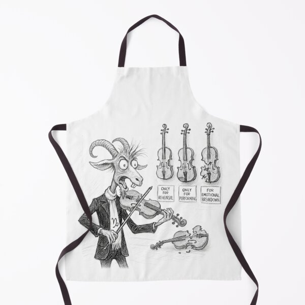 Item preview, Capricorn Violin Musician Cartoon (B&W) designed and sold by D - Magic.