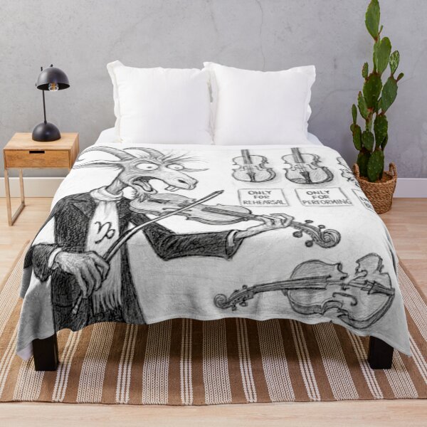 Item preview, Capricorn Violin Musician Cartoon (B&W) designed and sold by D - Magic.
