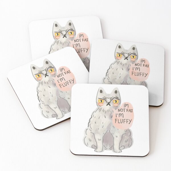 Item preview, I'm not fat, I'm fluffy! Ironic, charming cat designed and sold by Dormitria.