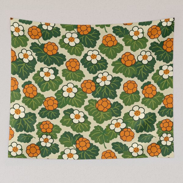 Item preview, Cloudberry Marsh – Vintage Nordic Berry Pattern designed and sold by Planthem.