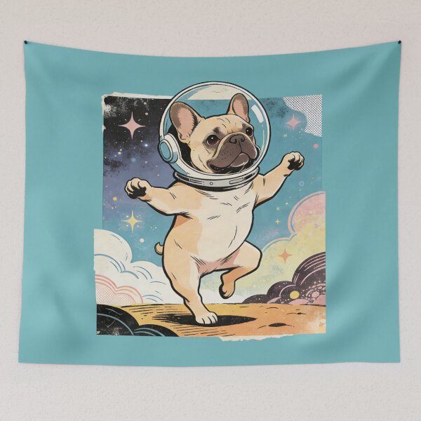 Item preview, Retro Comic French Bulldog Astronaut – Vintage Pop Art Space Frenchie Dog Design designed and sold by Cherrydora.