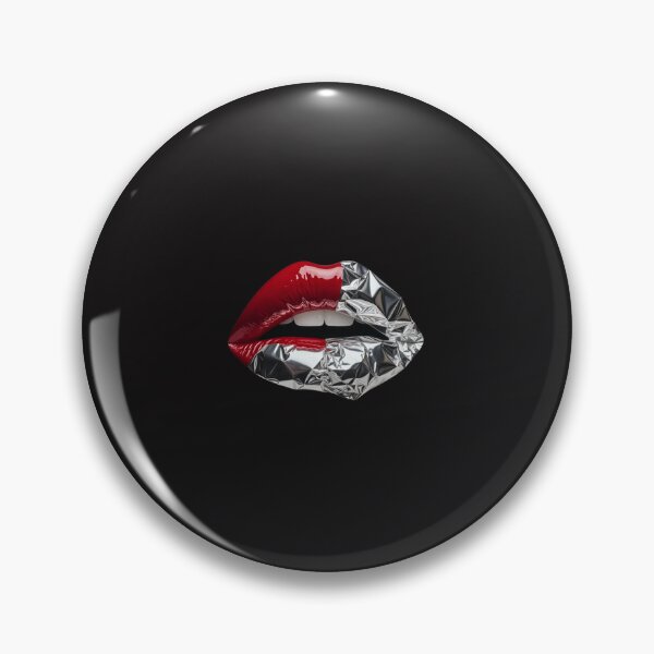 Item preview, Red Lips with Silver Foil – Bold Modern Pop Art Illustration designed and sold by NUVYStudio.