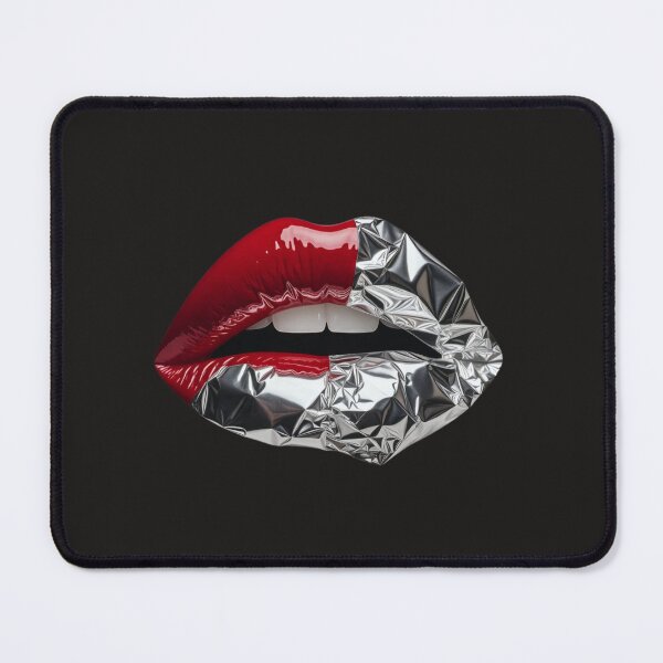 Item preview, Red Lips with Silver Foil – Bold Modern Pop Art Illustration designed and sold by NUVYStudio.