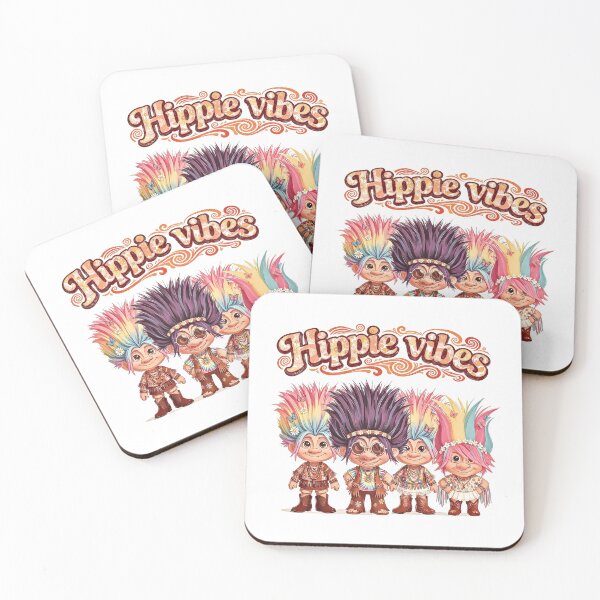 Item preview, Psychedelic Hippie Trolls – Retro Boho Festival Vibes designed and sold by Hen-C-Art.