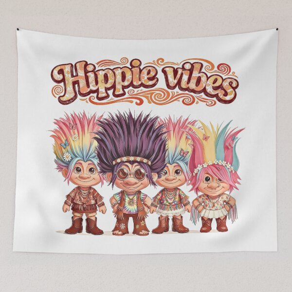 Item preview, Psychedelic Hippie Trolls – Retro Boho Festival Vibes designed and sold by Hen-C-Art.