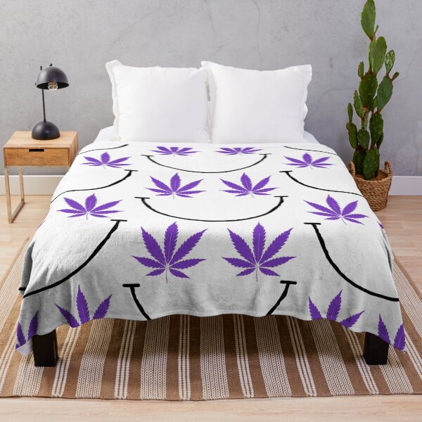 Item preview, High on Purple Vibes – Smiling Cannabis Face Stoner Art designed and sold by Cannaxes Studio.