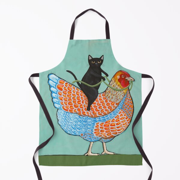 Item preview, Chicken Ride Wyandotte and Black Cat designed and sold by KilkennyCat Art.