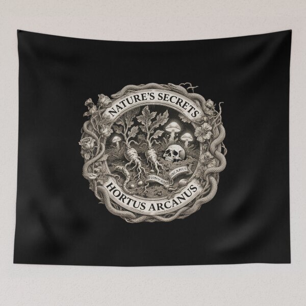 Item preview, Hortus Arcanus Nature’s Secrets Gothic Botanical Skull Art designed and sold by w66aboo.