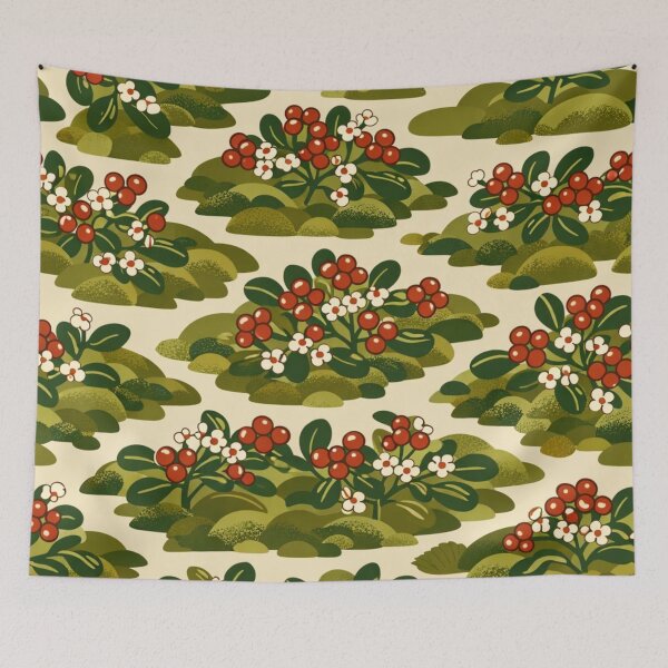 Item preview, Lingonberry & Moss – Vintage Finnish Forest Floor Pattern designed and sold by Planthem.