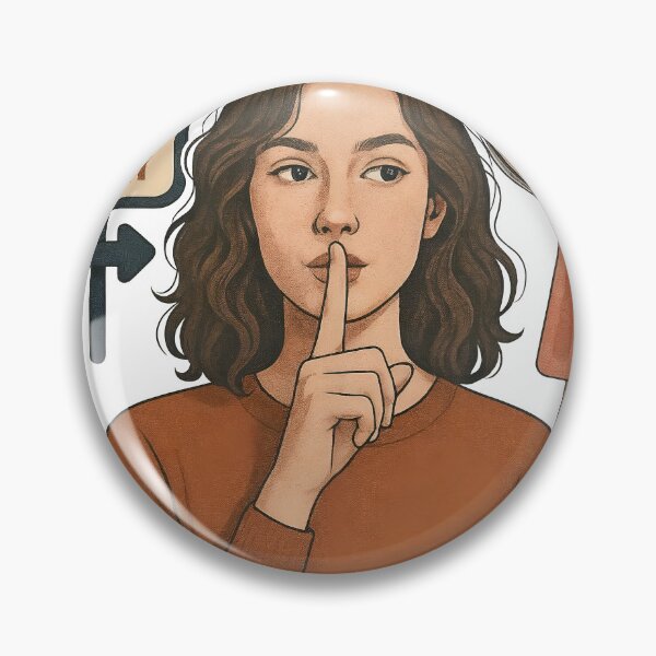Item preview, Young woman with shh gesture, road sign, clock at 10 10, and popsicle designed and sold by Creative88Art.