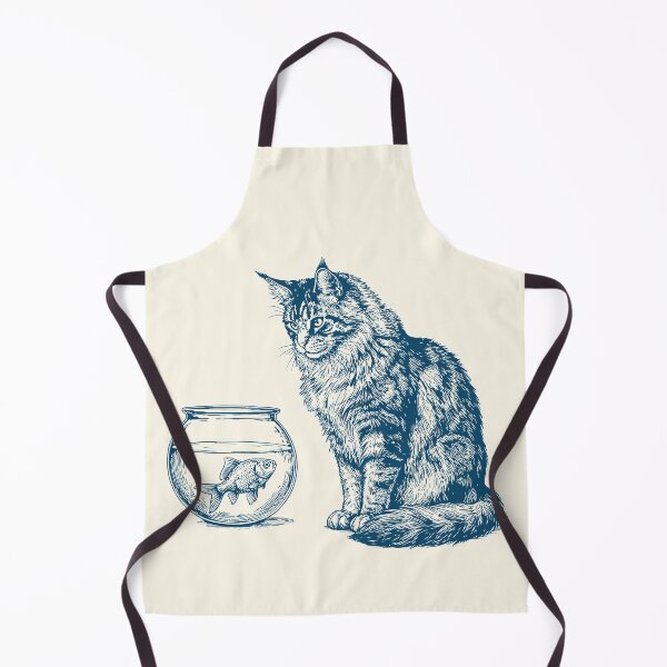 Item preview, Maine Coon Cat & Goldfish Funny Retro Fish designed and sold by Y-Vibes.