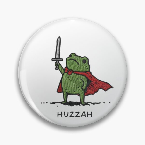 Item preview, HUZZAH Brave Frog Knight – Cute Embroidered Kawaii Frog Illustration designed and sold by NORTHLOOM.