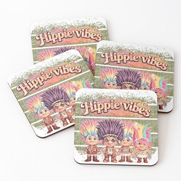 Item preview, Retro Hippie Trolls - Colorful Boho Peace & Love Vibes designed and sold by Hen-C-Art.