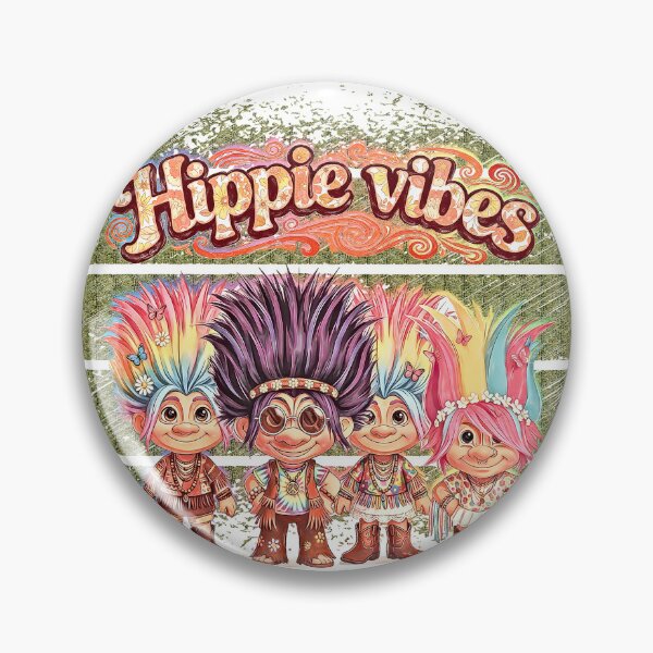 Item preview, Retro Hippie Trolls - Colorful Boho Peace & Love Vibes designed and sold by Hen-C-Art.