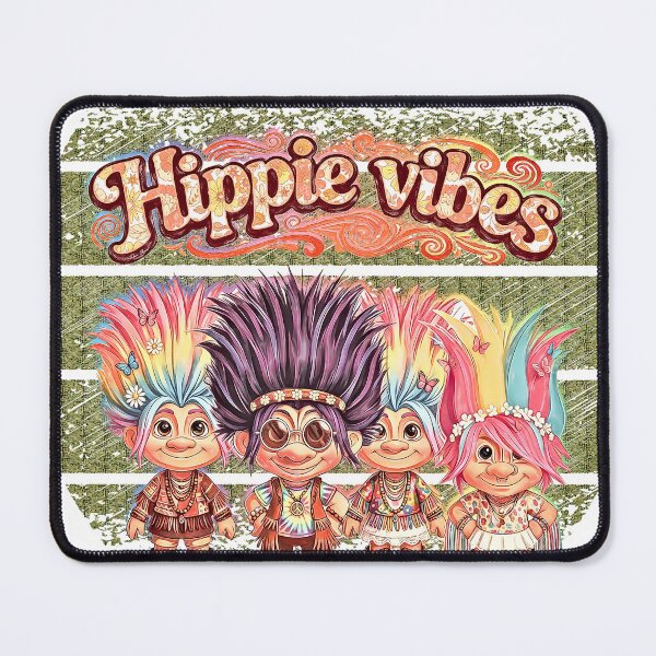 Item preview, Retro Hippie Trolls - Colorful Boho Peace & Love Vibes designed and sold by Hen-C-Art.