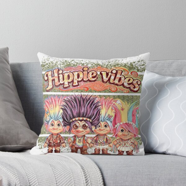 Item preview, Retro Hippie Trolls - Colorful Boho Peace & Love Vibes designed and sold by Hen-C-Art.